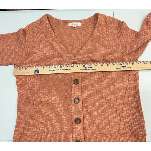 Two by Vince Camuto Women's Peach Textured Button Cardigan Top Size M - Picture 5 of 7